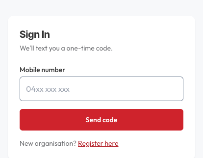 Signing in with a mobile number