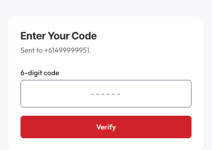 Entering the sign-in code